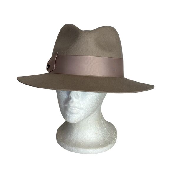 MORGAN & TAYLOR Women’s Fedora Hat 100% Australian Wool Beige - Picture 2 of 8